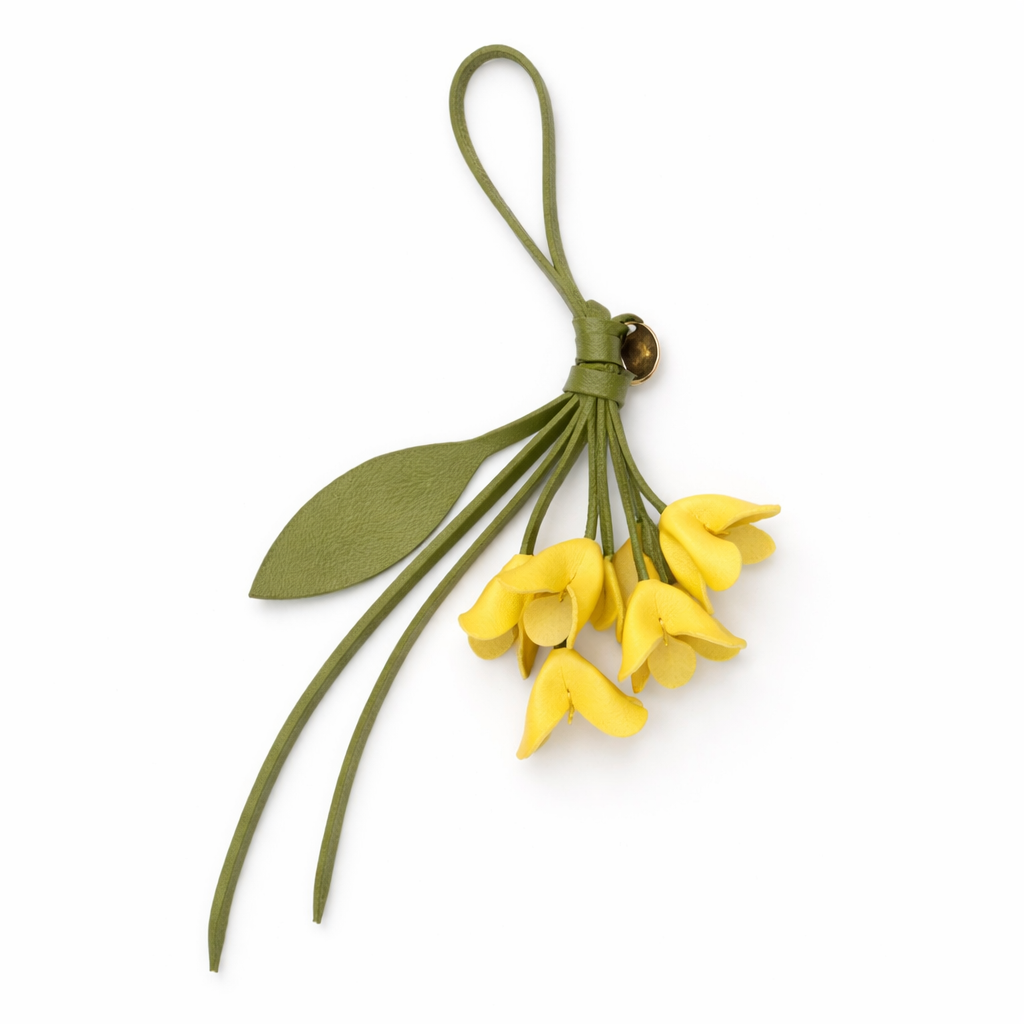 Fleur Élise – Floraler Schlüsselanhänger aus Leder für Taschen oder Handtaschen