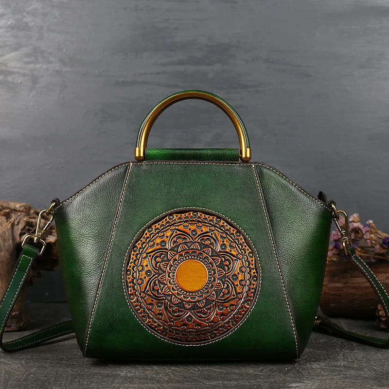 Shell-Tasche Íris Vintage – Aus Premium-Pflanzenleder