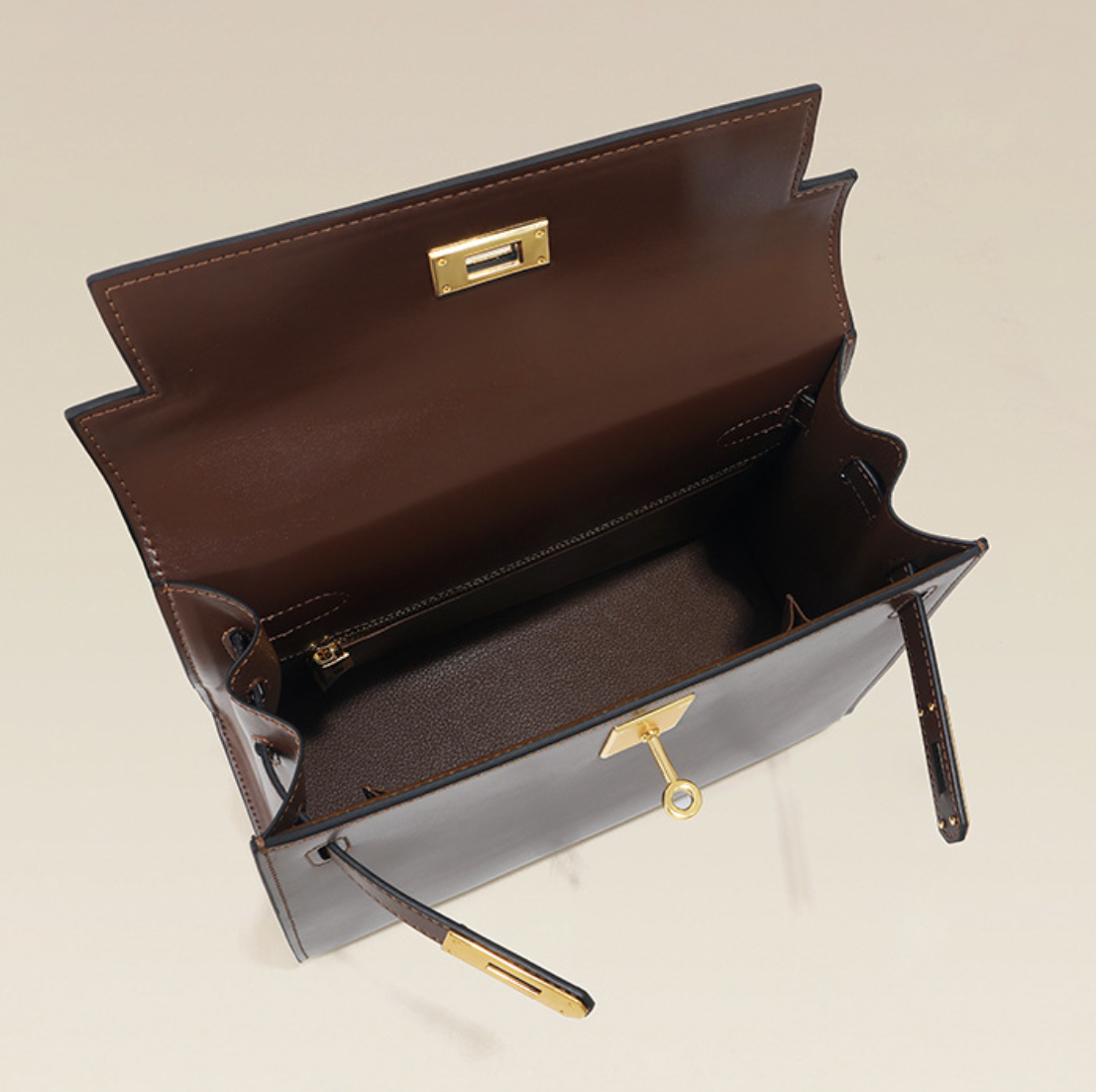 Grace Box – Strukturierte Tasche aus glattem echtem Leder ( 28 CM )