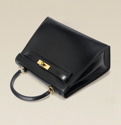 Grace Box – Strukturierte Tasche aus glattem echtem Leder ( 28 CM )