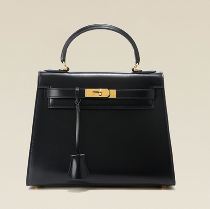 Grace Box – Strukturierte Tasche aus glattem echtem Leder ( 28 CM )