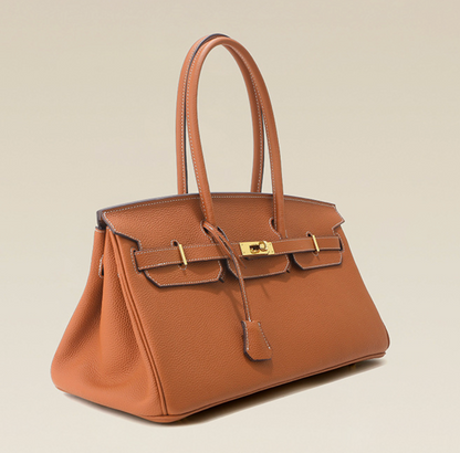 Jane Baguette – 40 cm Tasche aus echtem Pebbled-Leder