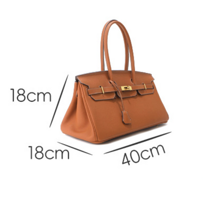 Jane Baguette – 40 cm Tasche aus echtem Pebbled-Leder