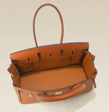 Jane Baguette – 40 cm Tasche aus echtem Pebbled-Leder