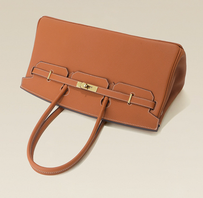 Jane Baguette – 40 cm Tasche aus echtem Pebbled-Leder