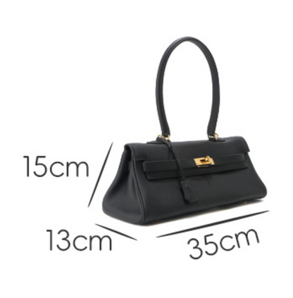 Grace Shoulder 35 – Strukturierte Schultertasche aus echtem Pebbled-Leder