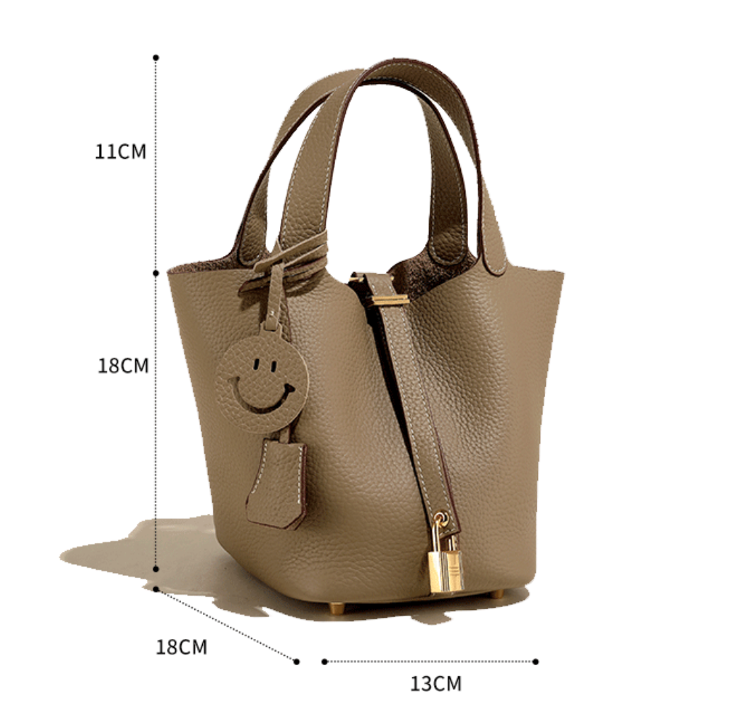 Camille Bucket – Bucket-Tasche aus vollnarbigem Rindsleder