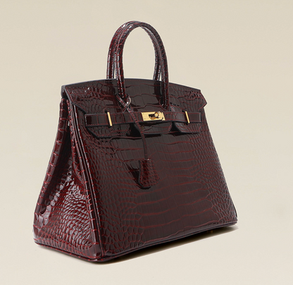 Jane Croco – Strukturierte Tasche aus echtem Leder mit Krokodil-Textur
