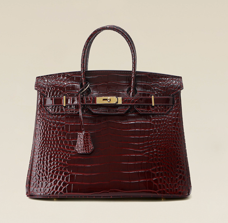 Jane Croco – Strukturierte Tasche aus echtem Leder mit Krokodil-Textur
