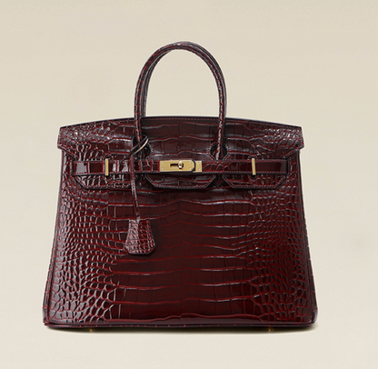 Jane Croco – Strukturierte Tasche aus echtem Leder mit Krokodil-Textur