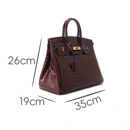 Jane Croco – Strukturierte Tasche aus echtem Leder mit Krokodil-Textur