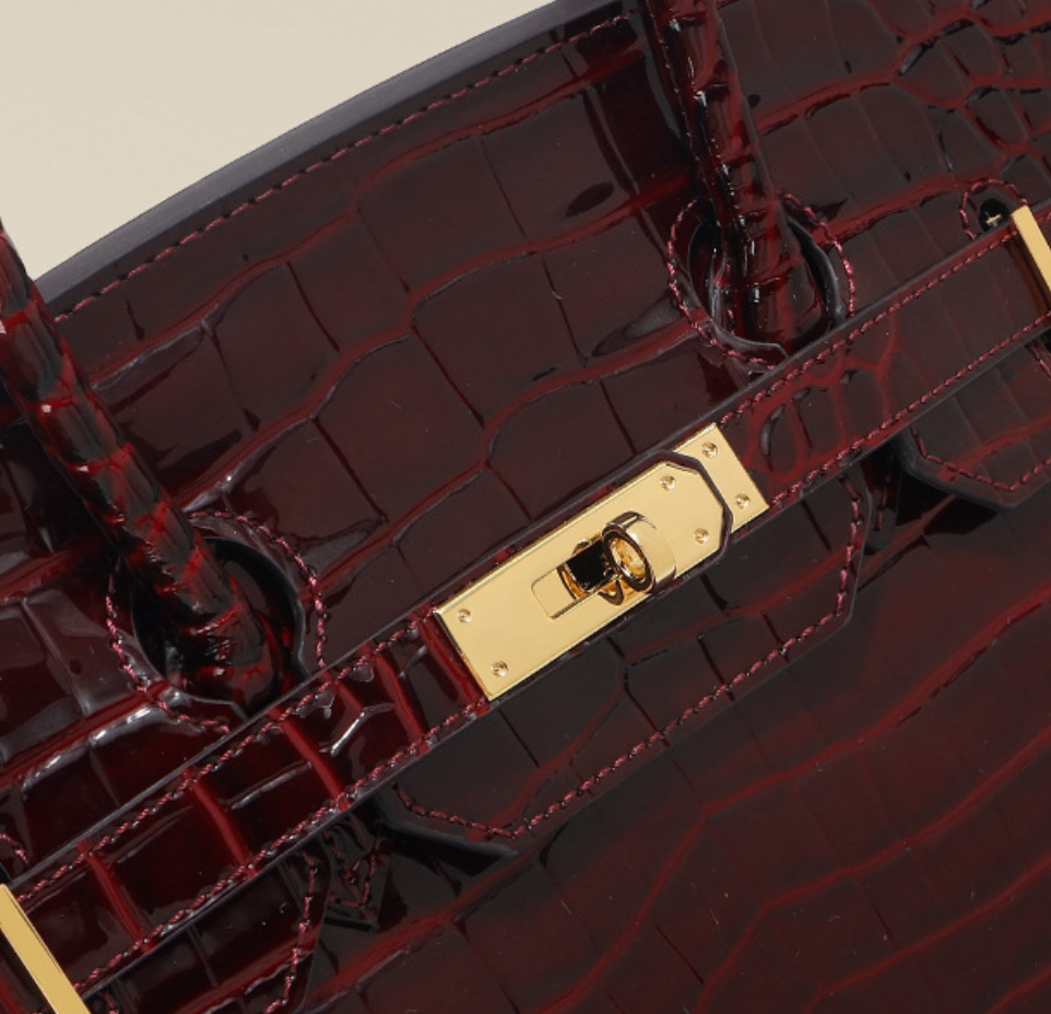 Jane Croco – Strukturierte Tasche aus echtem Leder mit Krokodil-Textur
