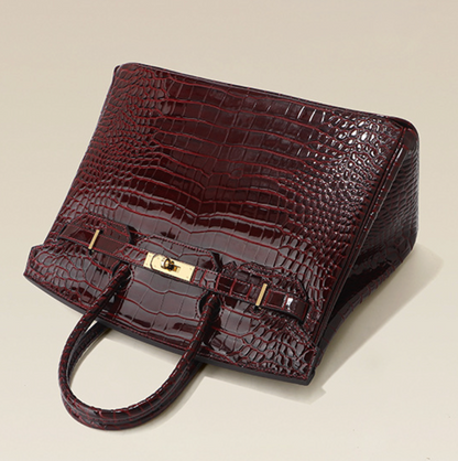 Jane Croco – Strukturierte Tasche aus echtem Leder mit Krokodil-Textur