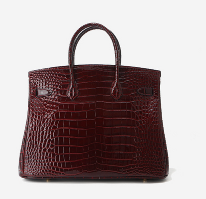 Jane Croco – Strukturierte Tasche aus echtem Leder mit Krokodil-Textur