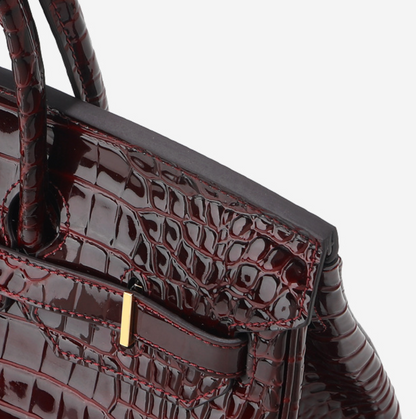 Jane Croco – Strukturierte Tasche aus echtem Leder mit Krokodil-Textur