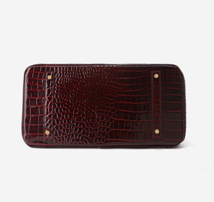 Jane Croco – Strukturierte Tasche aus echtem Leder mit Krokodil-Textur