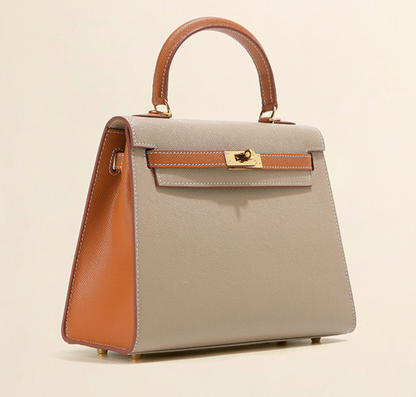 Grace Duo – Strukturierte Tasche aus echtem Pebbled-Leder ( 22 CM und 25 CM )