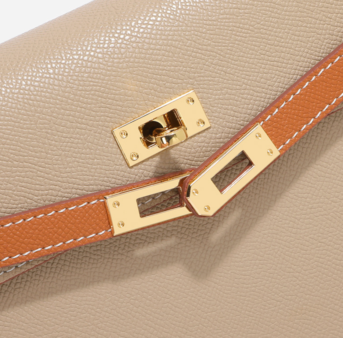 Grace Duo – Strukturierte Tasche aus echtem Pebbled-Leder ( 22 CM und 25 CM )