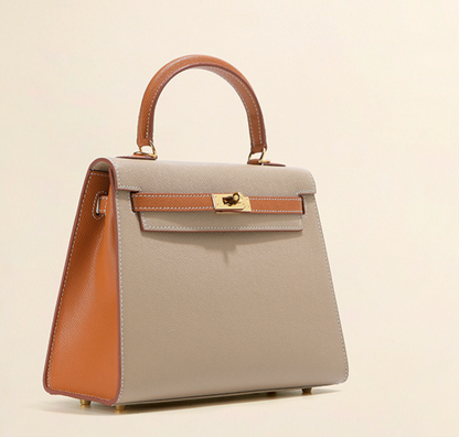Grace Duo – Strukturierte Tasche aus echtem Pebbled-Leder ( 22 CM und 25 CM )