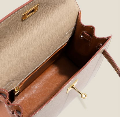 Grace Duo – Strukturierte Tasche aus echtem Pebbled-Leder ( 22 CM und 25 CM )
