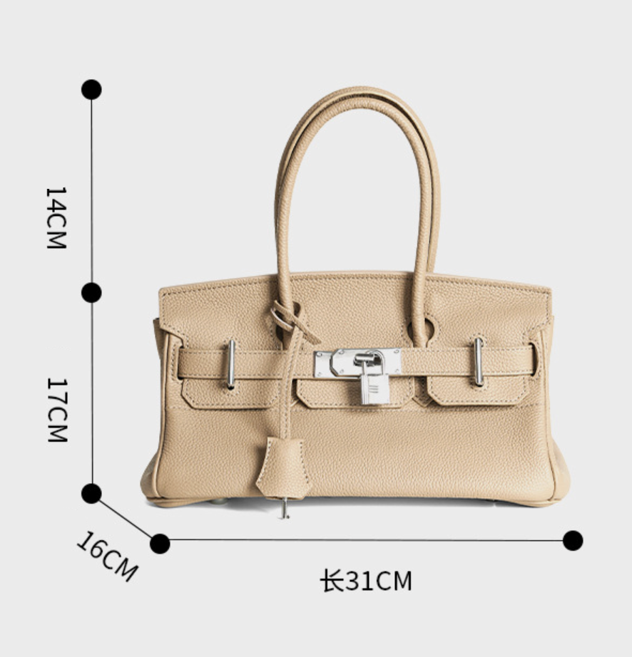Jane Shoulder – Strukturierte Schultertasche aus echtem Pebbled-Leder