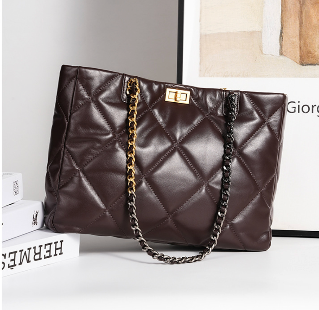 Aurora Chain Tote – Tasche aus echtem Leder