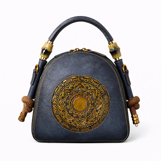 Shell-Tasche Oriental Mei Vintage – Aus echtem Premium-Leder