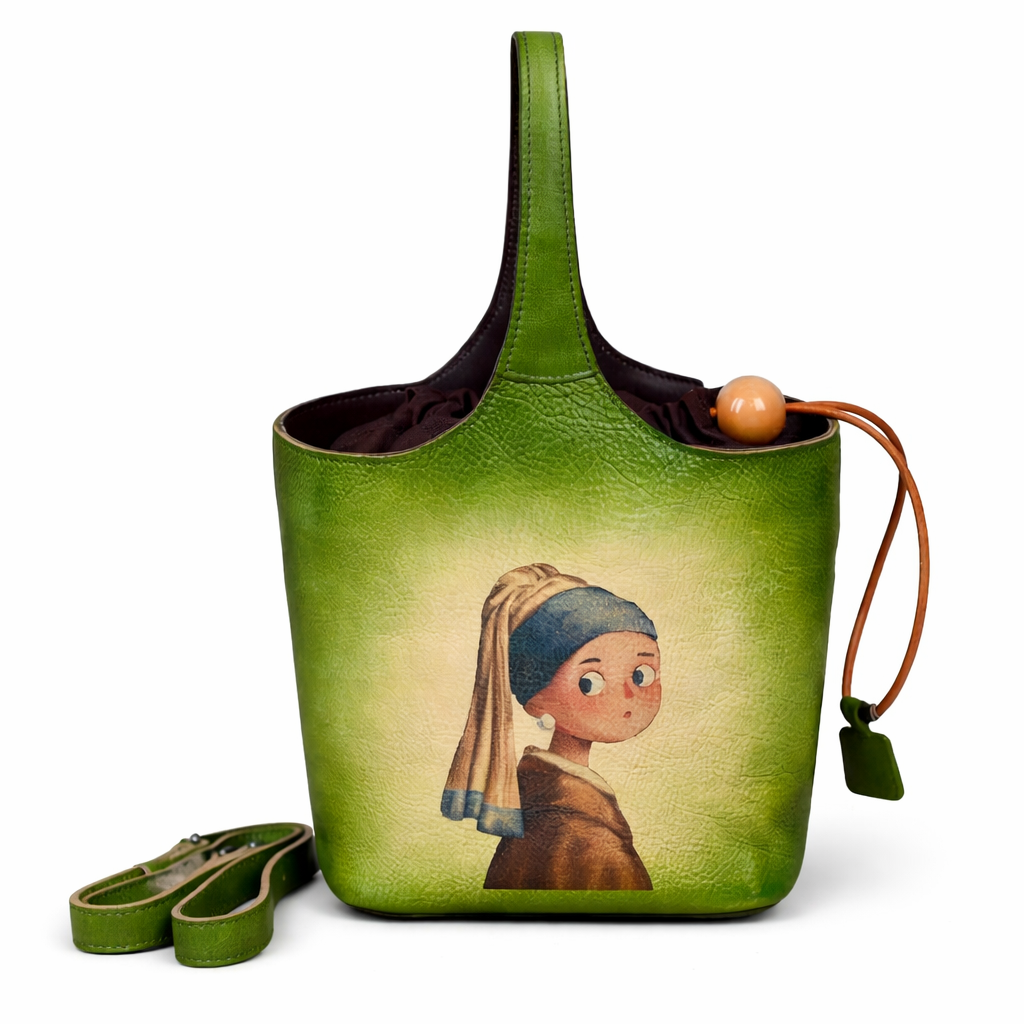 Bucket-Tasche Valentina Vintage – Aus echtem Premium-Leder