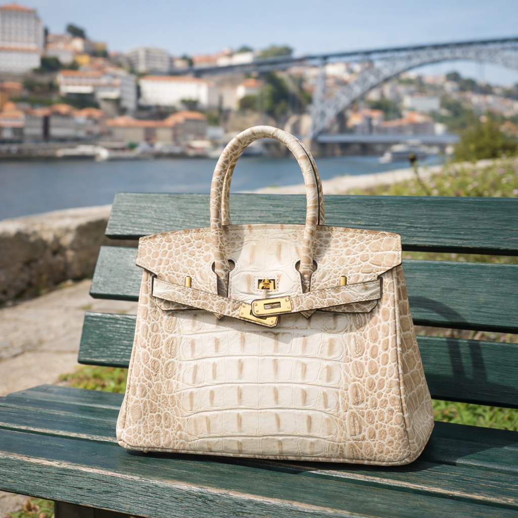 Jane Croco Himalaya – 30 cm Tasche aus echtem Leder
