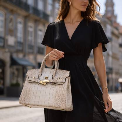 Jane Croco Himalaya – 30 cm Tasche aus echtem Leder