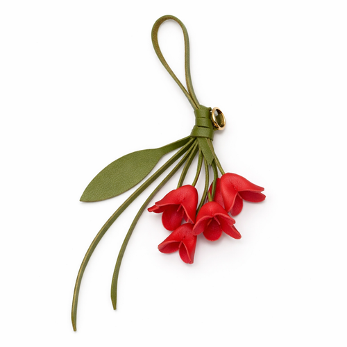 Fleur Élise – Floraler Schlüsselanhänger aus Leder für Taschen oder Handtaschen