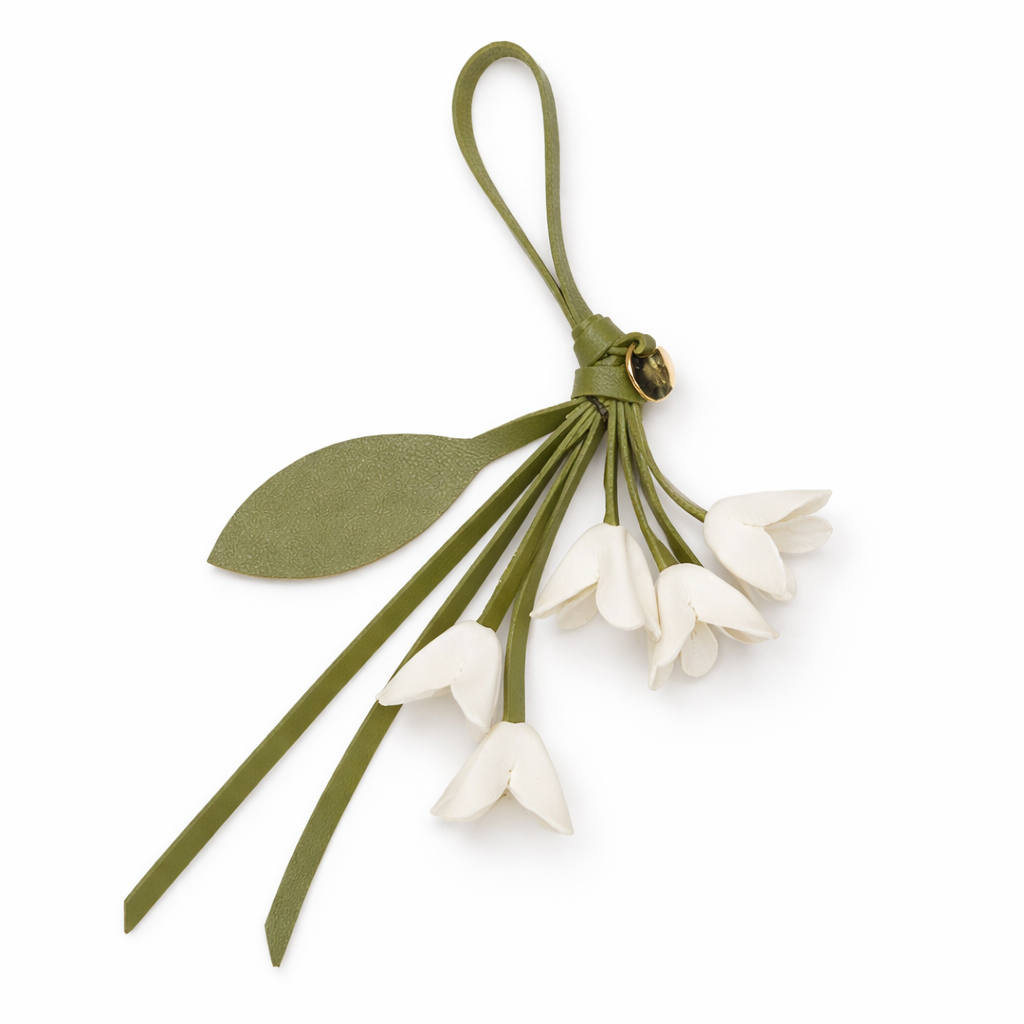 Fleur Élise – Floraler Schlüsselanhänger aus Leder für Taschen oder Handtaschen