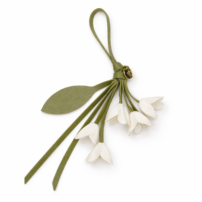 Fleur Élise – Floraler Schlüsselanhänger aus Leder für Taschen oder Handtaschen