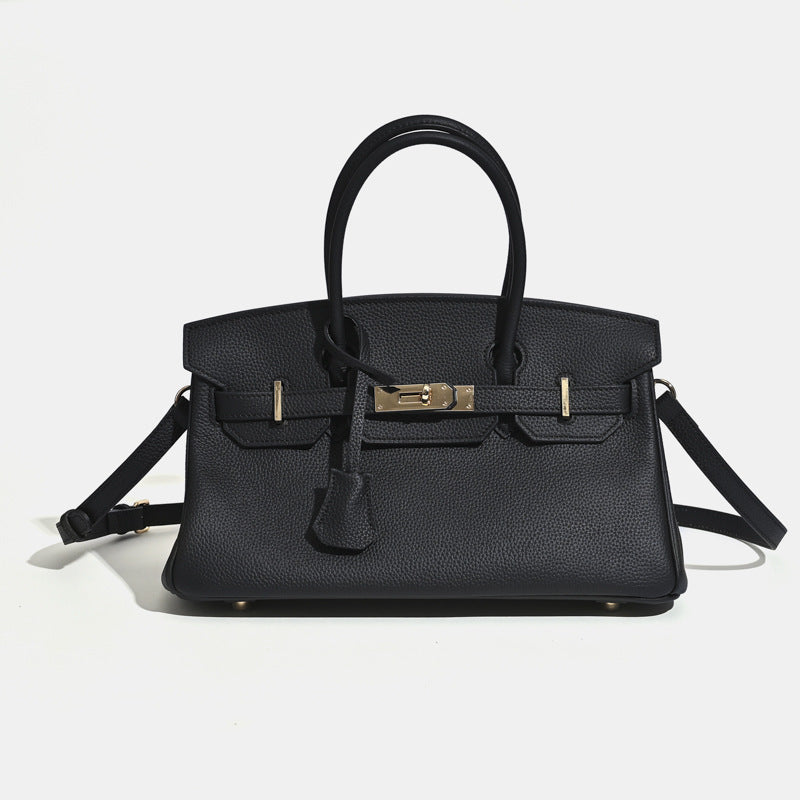 Jane Shoulder 29 CM – Strukturierte Schultertasche aus echtem Pebbled-Leder