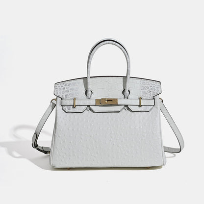 Jane Ostrich 30 – Tasche aus Leder mit Straußenprägung