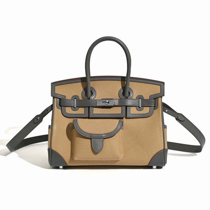 Jane Explorer 30 – Tasche aus Togo-Leder und Premium-Canvas
