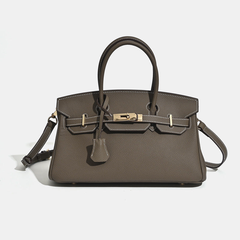 Jane Shoulder 29 CM – Strukturierte Schultertasche aus echtem Pebbled-Leder