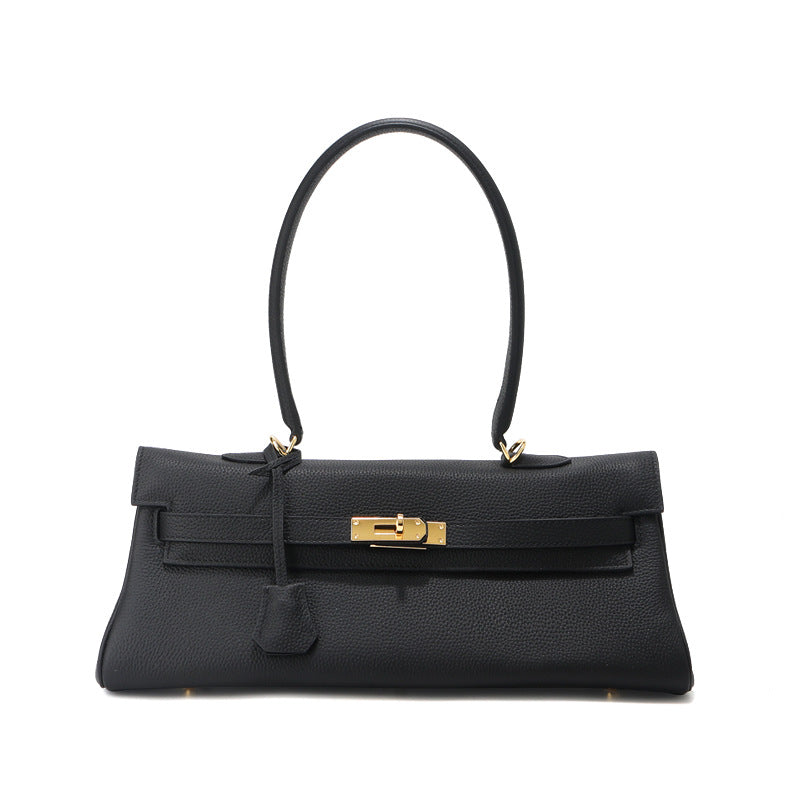 Grace Shoulder 35 – Strukturierte Schultertasche aus echtem Pebbled-Leder