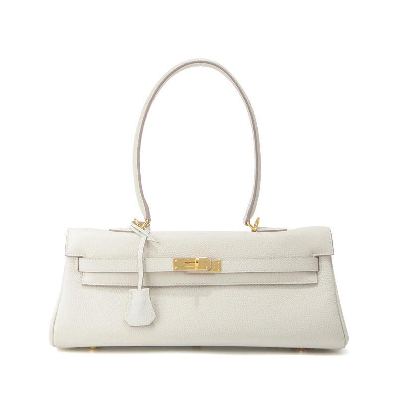 Grace Shoulder 35 – Strukturierte Schultertasche aus echtem Pebbled-Leder