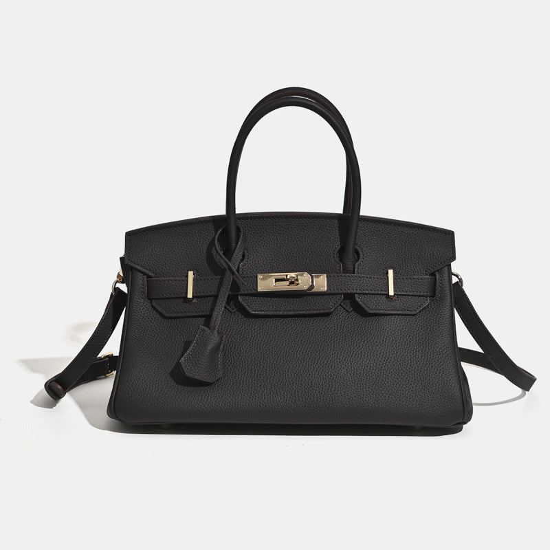 Jane Shoulder 29 CM – Strukturierte Schultertasche aus echtem Pebbled-Leder
