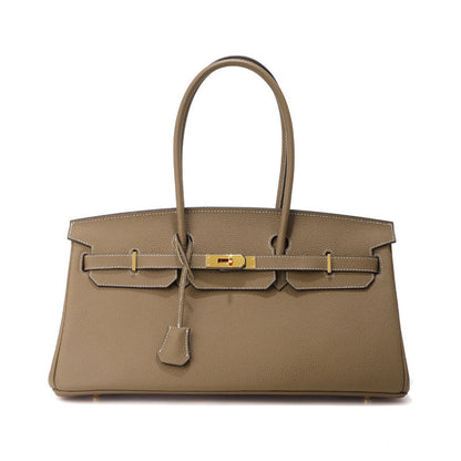 Jane Baguette – 40 cm Tasche aus echtem Pebbled-Leder