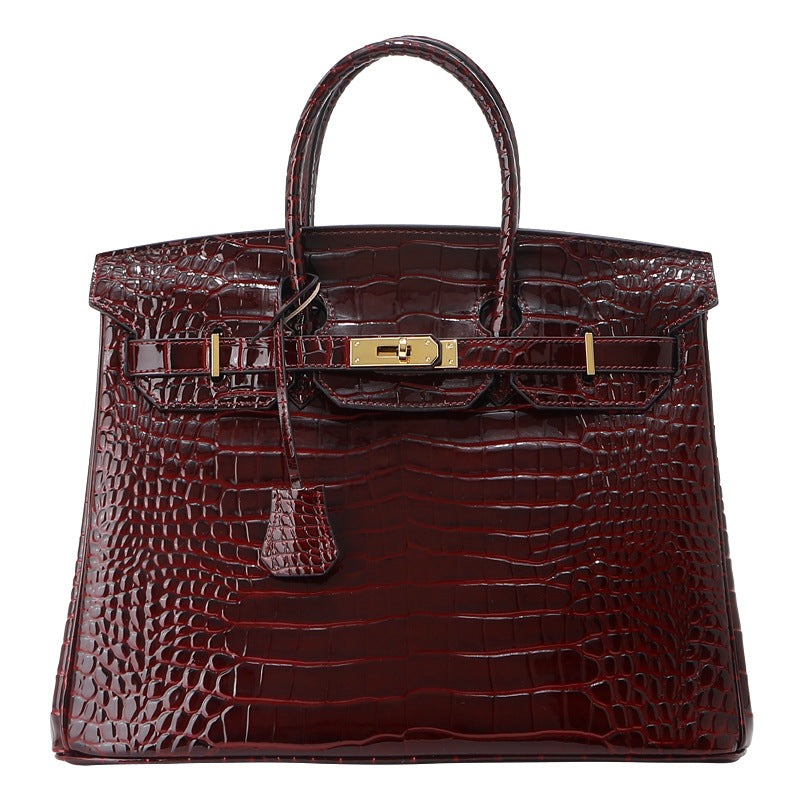 Jane Croco – Strukturierte Tasche aus echtem Leder mit Krokodil-Textur