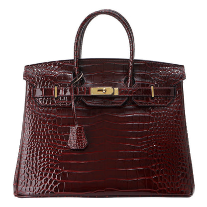 Jane Croco – Strukturierte Tasche aus echtem Leder mit Krokodil-Textur