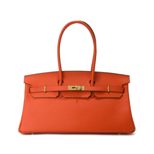 Jane Baguette – 40 cm Tasche aus echtem Pebbled-Leder