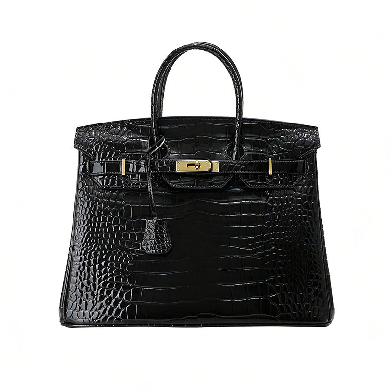 Jane Croco – Strukturierte Tasche aus echtem Leder mit Krokodil-Textur