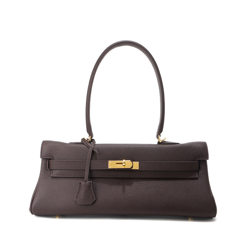 Grace Shoulder 35 – Strukturierte Schultertasche aus echtem Pebbled-Leder