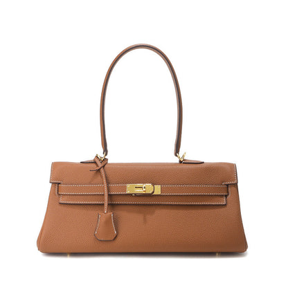Grace Shoulder 35 – Strukturierte Schultertasche aus echtem Pebbled-Leder