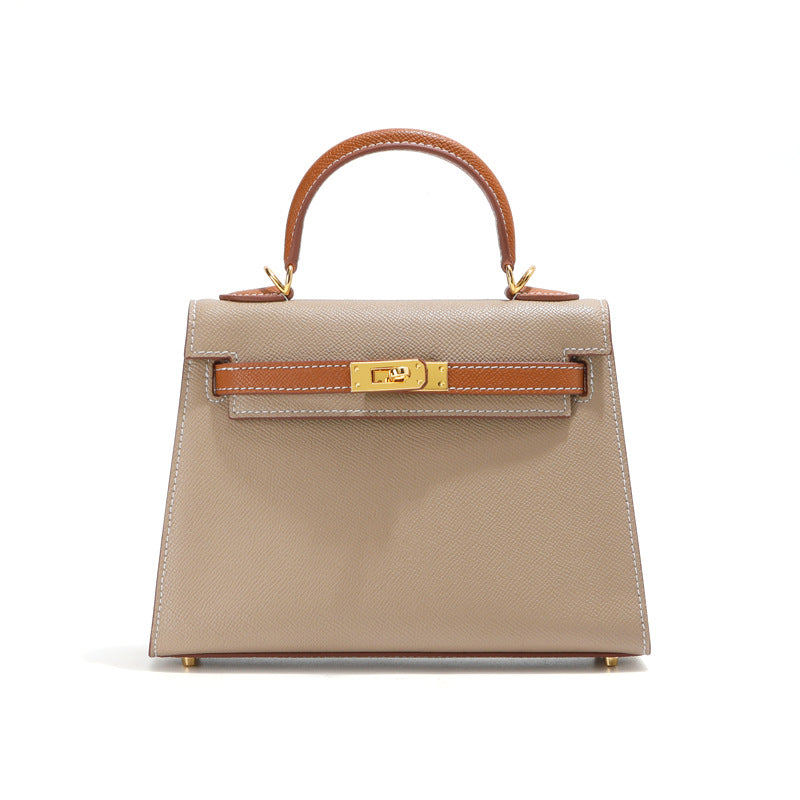 Grace Duo – Strukturierte Tasche aus echtem Pebbled-Leder ( 22 CM und 25 CM )