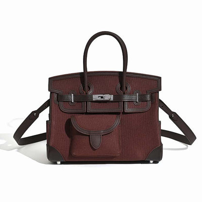 Jane Explorer 30 – Tasche aus Togo-Leder und Premium-Canvas