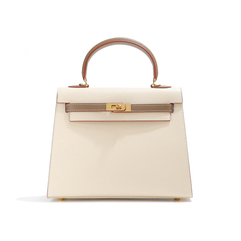 Grace Duo – Strukturierte Tasche aus echtem Pebbled-Leder ( 22 CM und 25 CM )